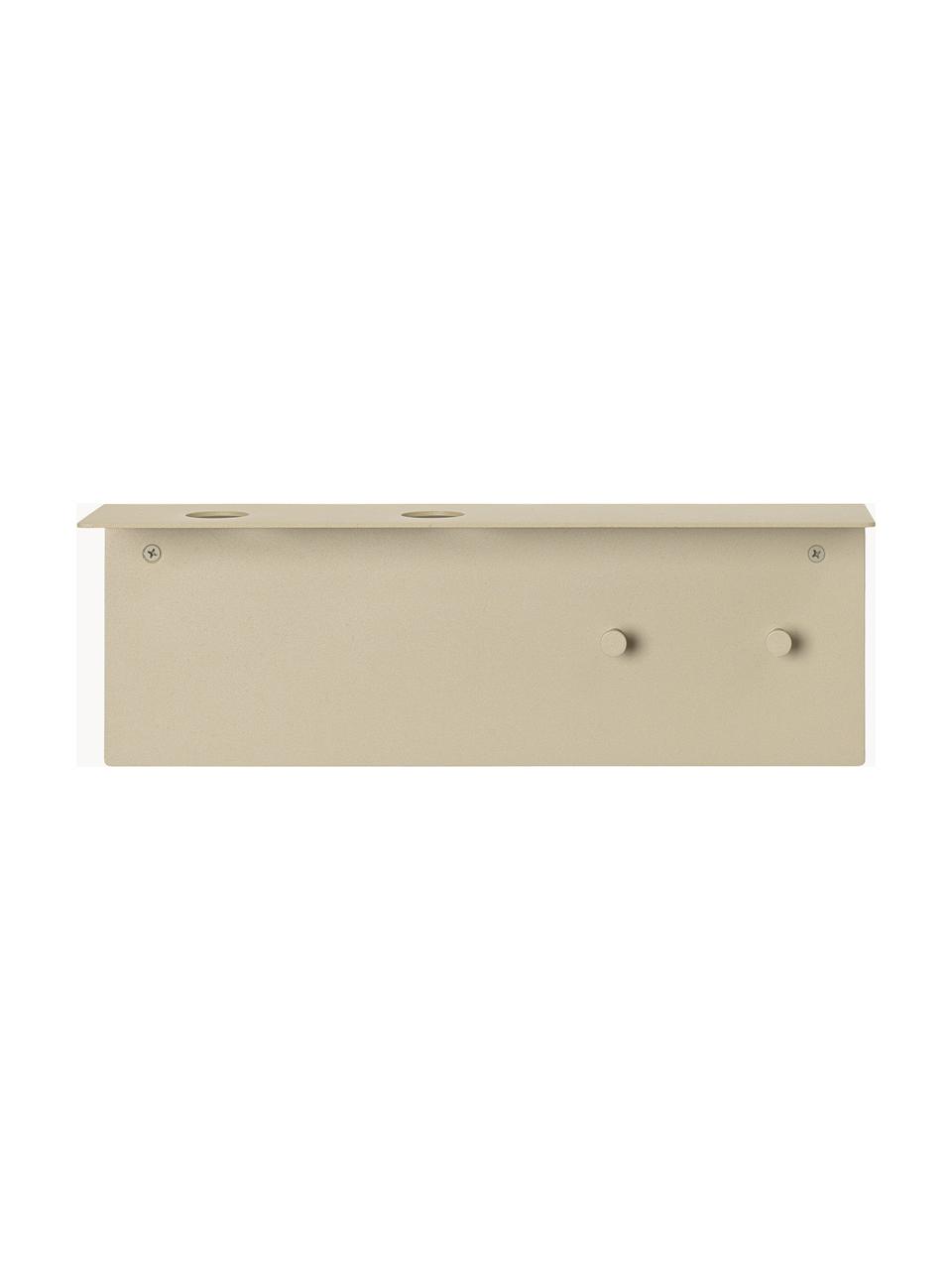 Étagère murale de salle de bain en métal Dora, Acier inoxydable, revêtement par poudre, Beige clair, mat, larg. 35 x haut. 12 cm