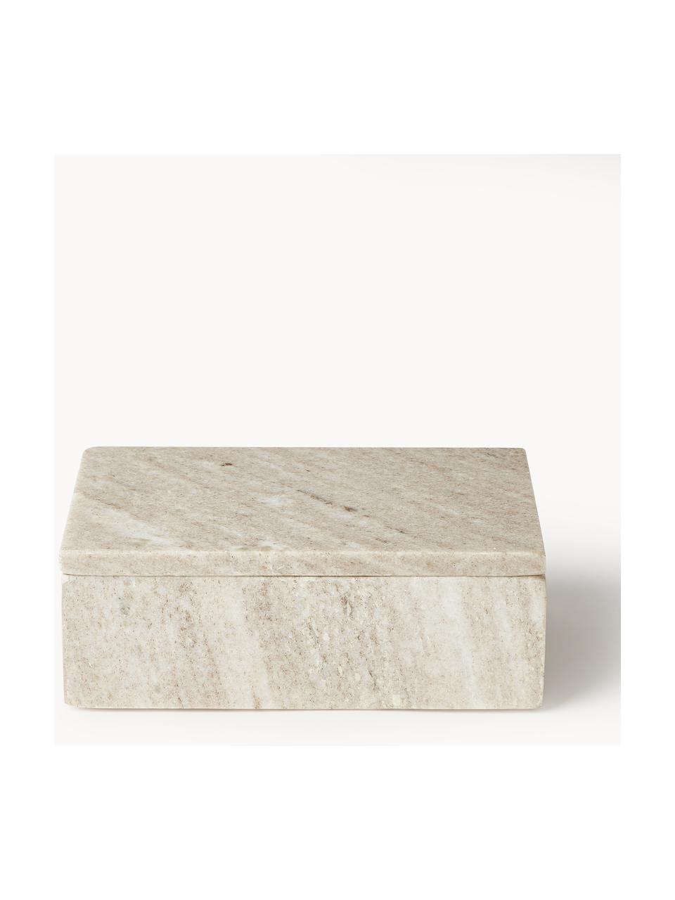 Marmor-Schmuckkästchen Venice, Marmor, Beige, marmoriert, B 20 x H 7 cm