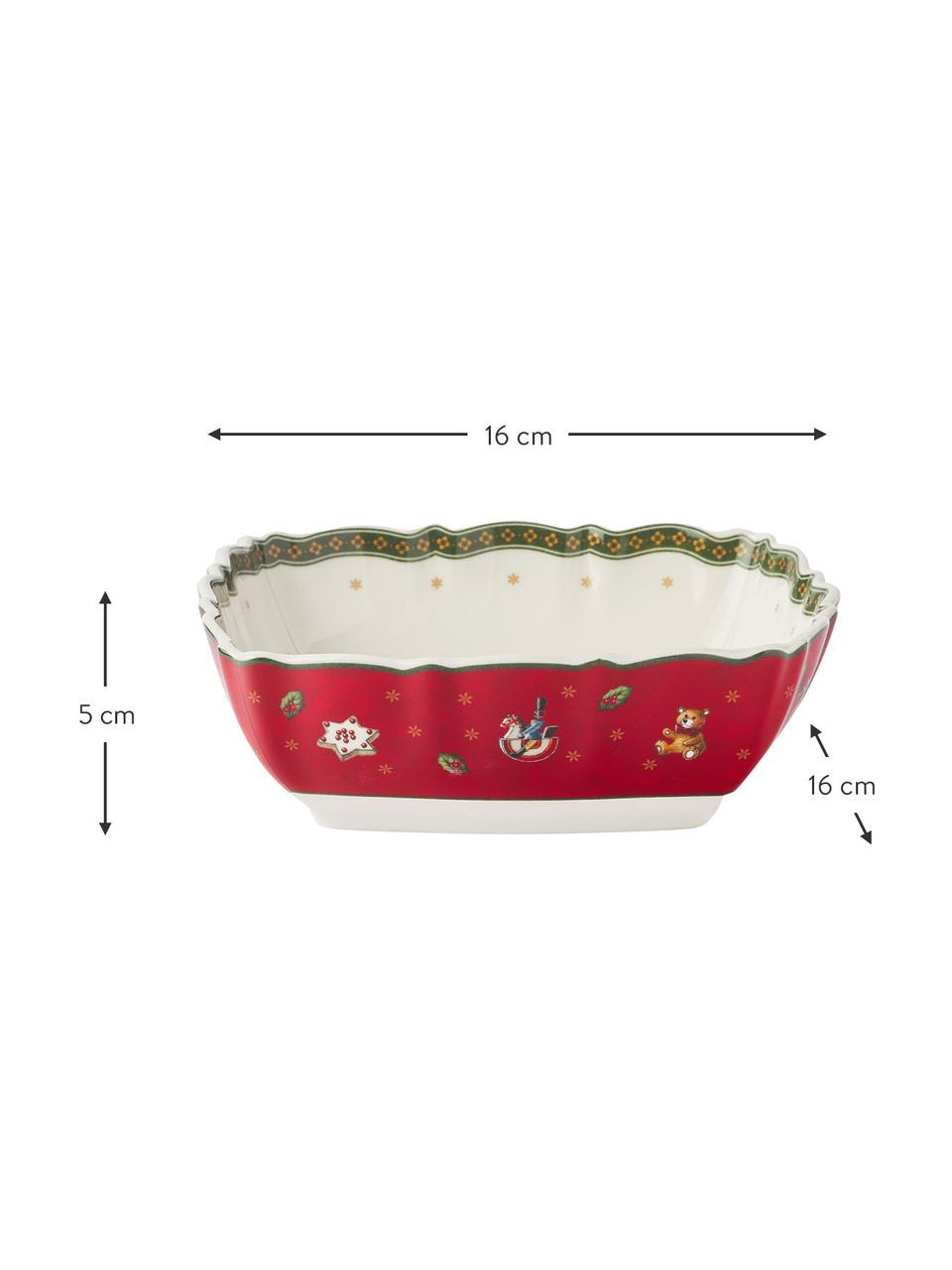 Porzellan-Schale Delight mit Weihnachtsdekor, Premium Porzellan, Weiß, Grün, Rot, gemustert, B 16 x H 5 cm