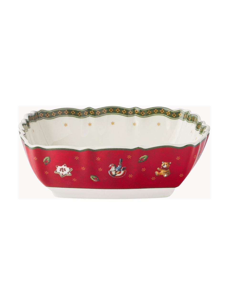 Bol en porcelaine motif Noël Delight, Porcelaine Premium, Blanc, vert, rouge, larg. 16 x haut. 5 cm