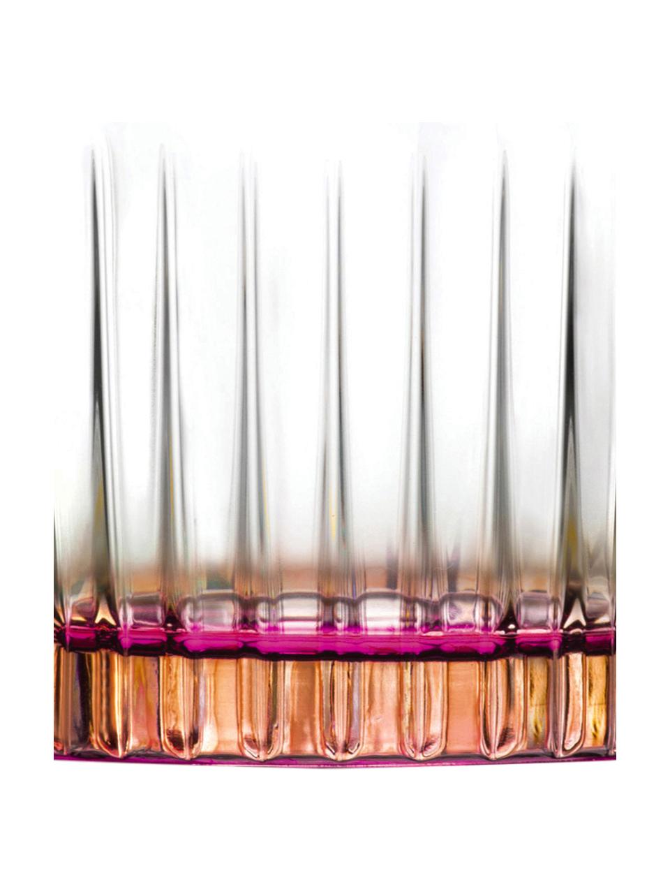 Vasos old fashioned de cristal Luxion Gipsy, 6 uds., Cristal Luxion, Transparente, bronceado, rosa, Ø 8 x Al 9 cm, 360 ml