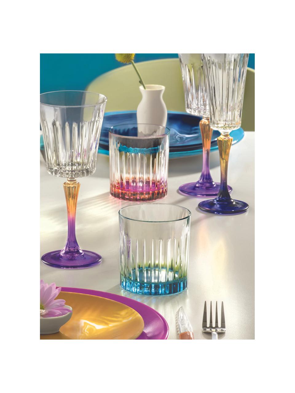 Vasos old fashioned de cristal Luxion Gipsy, 6 uds., Cristal Luxion, Transparente, bronceado, rosa, Ø 8 x Al 9 cm, 360 ml