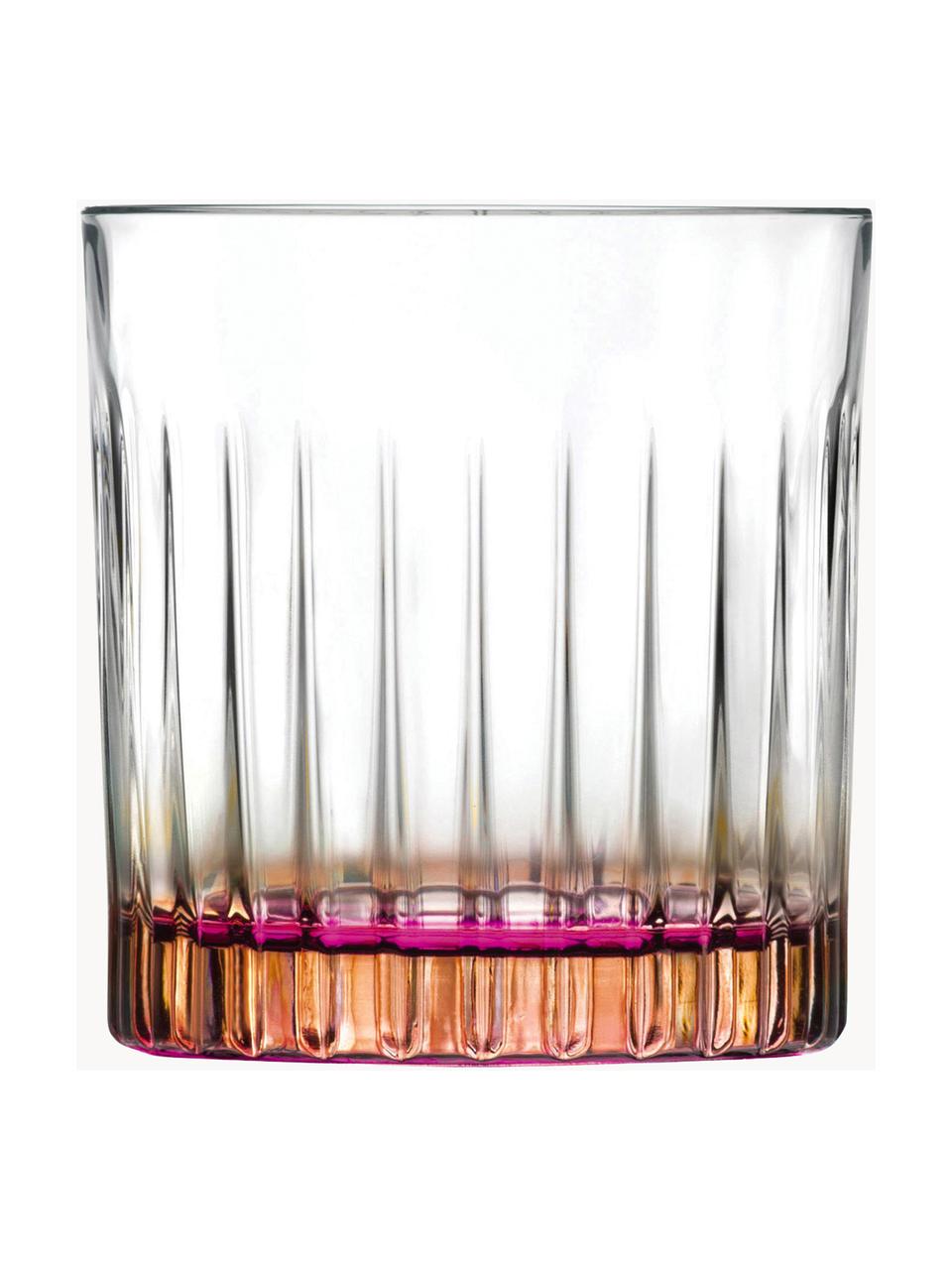 Vasos old fashioned de cristal Luxion Gipsy, 6 uds., Cristal Luxion, Transparente, rosa, Ø 8 x Al 9 cm, 360 ml