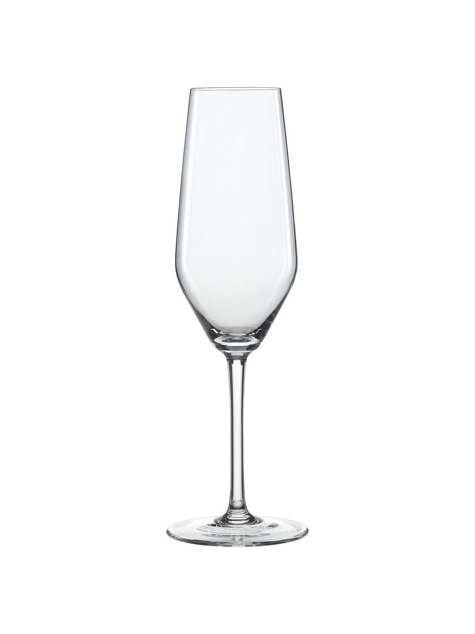 Kristall-Sektgläser Style, 4 Stück, Kristallglas, Transparent, Ø 6 x H 23 cm, 240 ml