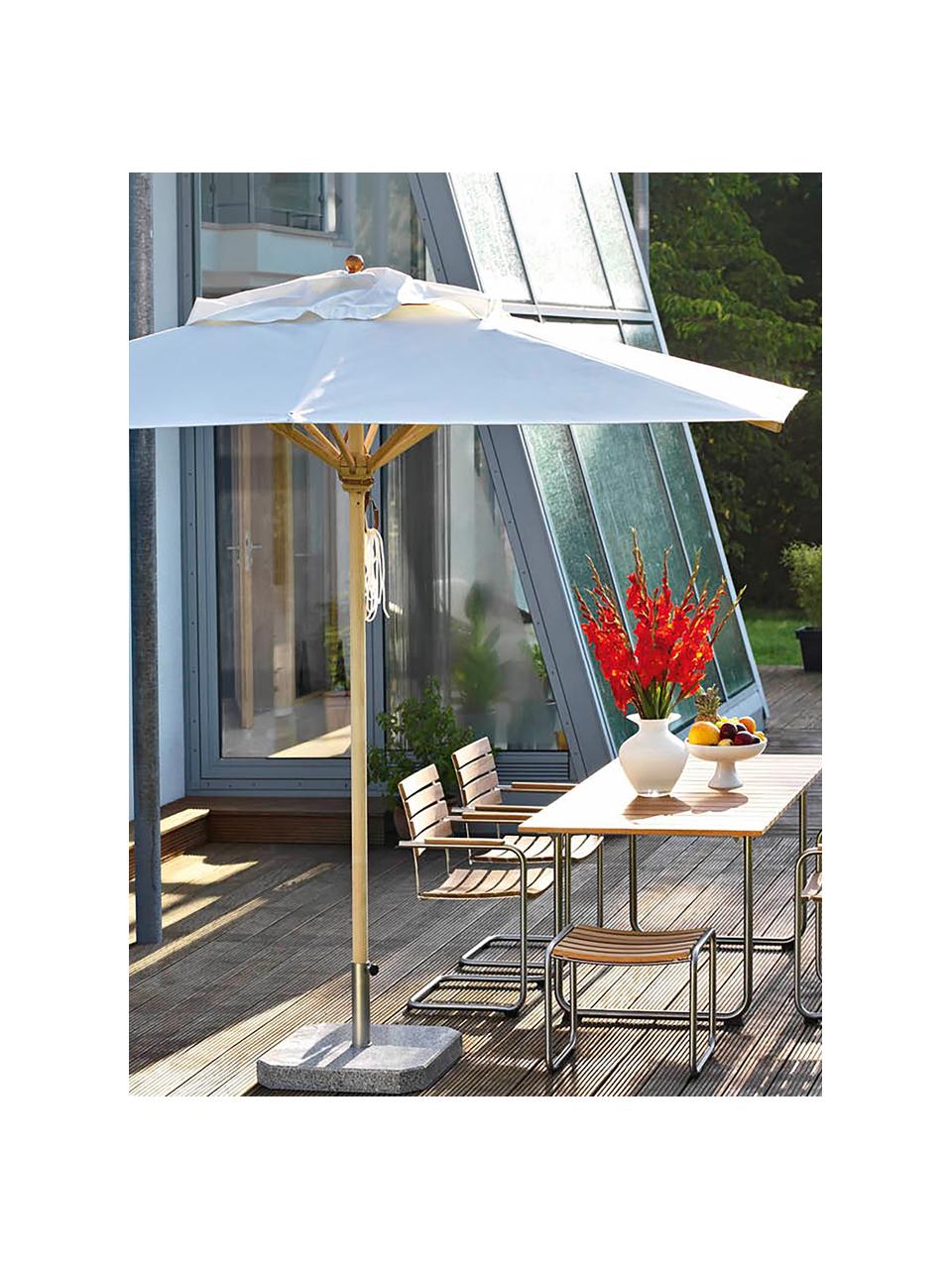 Ręcznie wykonany parasol ogrodowy Classic, różne rozmiary, Kremowobiały, jasne drewno naturalne, Ø 210 x 251 cm