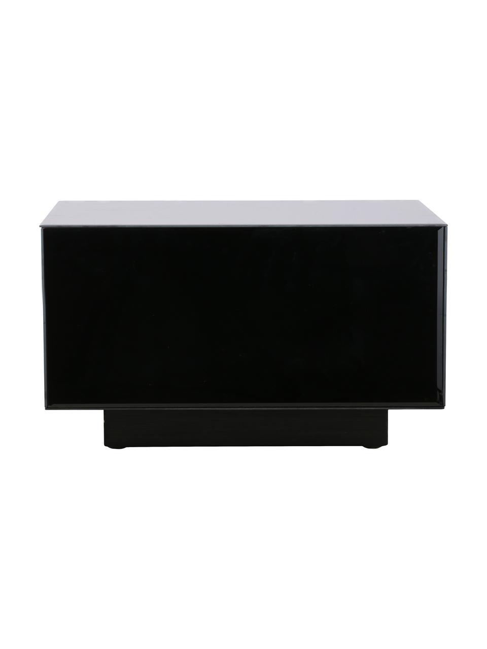 Table basse verre miroir noir Block, Noir, larg. 60 x haut. 35 cm