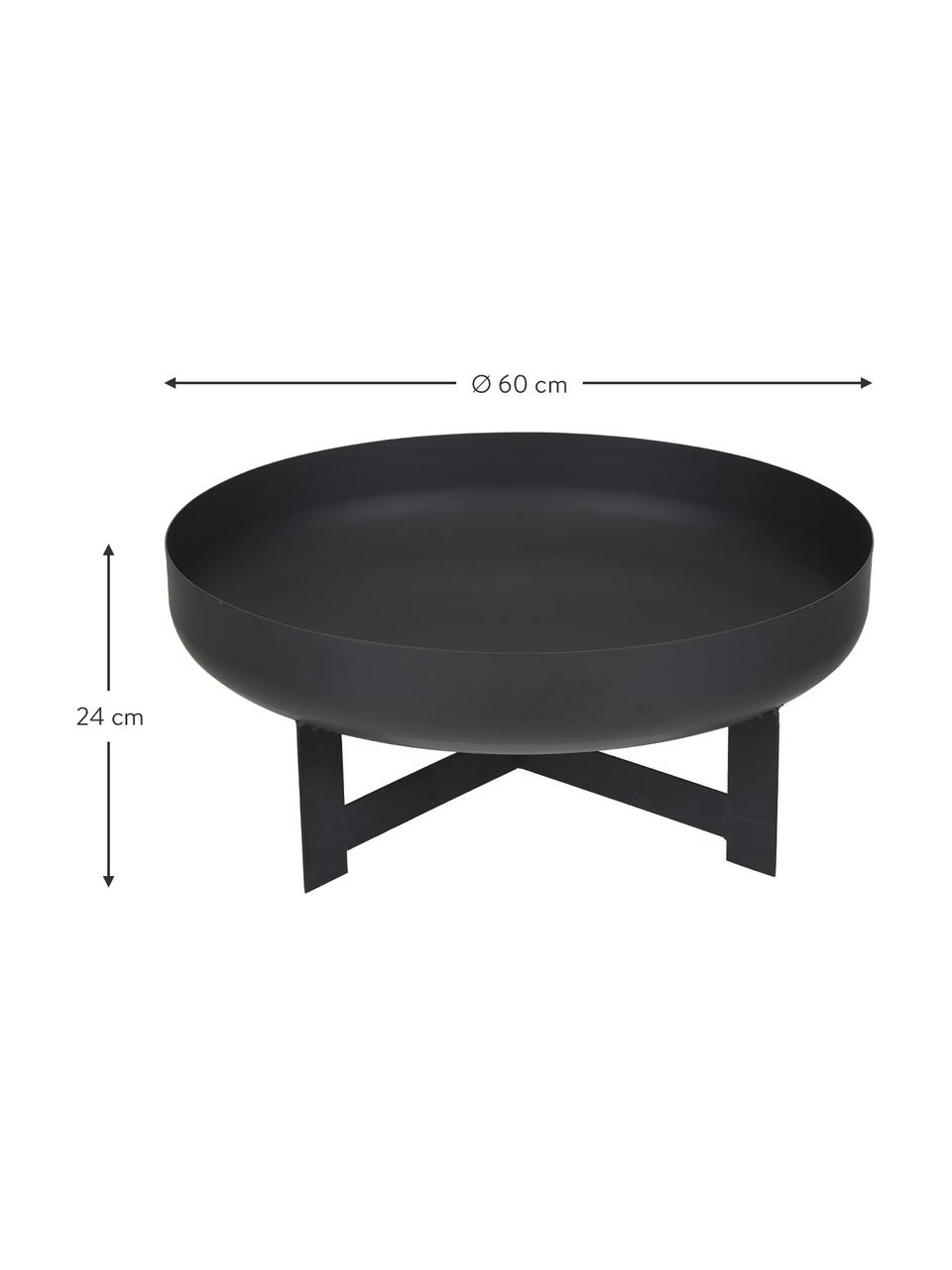 Ohniště Efesto, Ocel s práškovým nástřikem, odolná vůči vysokým teplotám, Černá, Ø 60 cm, V 24 cm