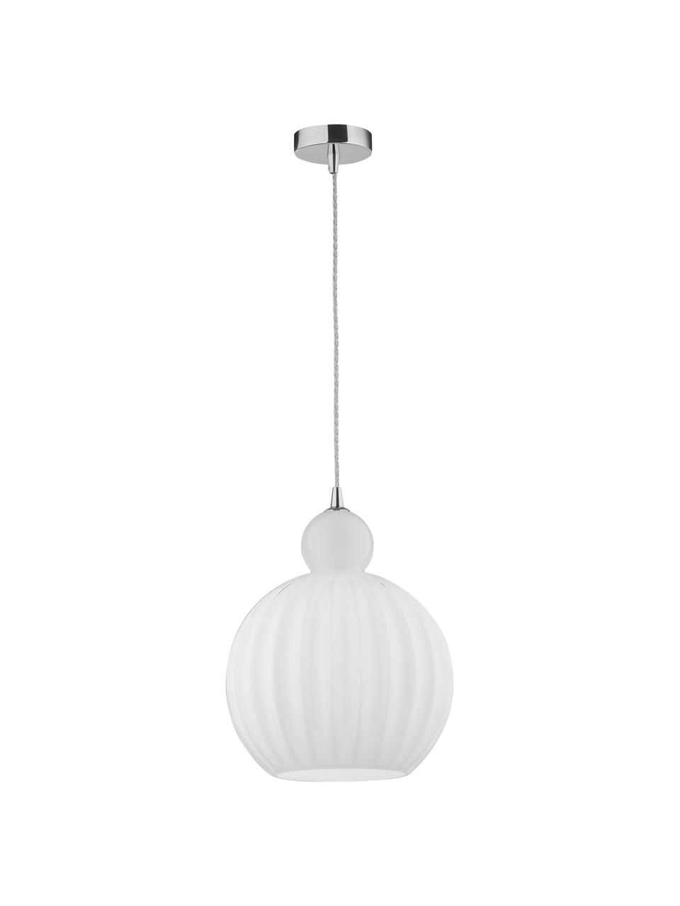 Lampa wisząca ze szkła opalowego Odell, Biały opalowy, Ø 28 x W 36 cm