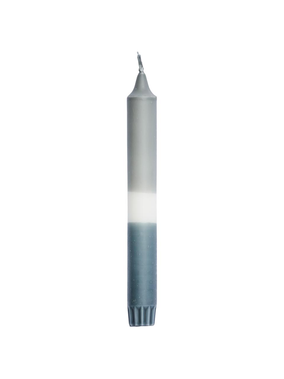Stolní svíčky Tone, 2 ks, Parafínový vosk, Šedá, bílá, tmavě modrá, Ø 2 cm, V 19 cm
