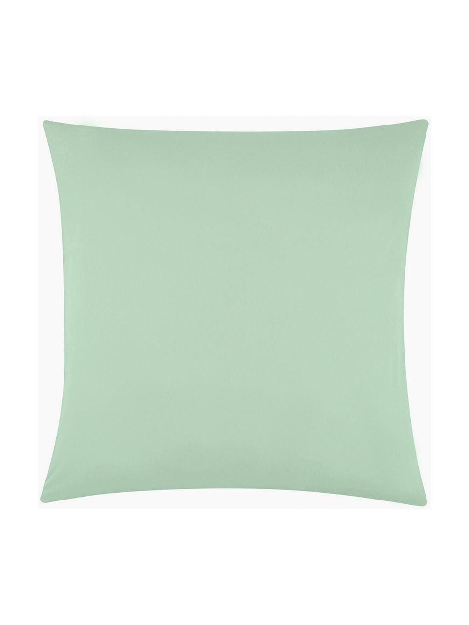 Taie d'oreiller 65x65 satin de coton Comfort, 2 pièces, Vert sauge, 65 x 65 cm