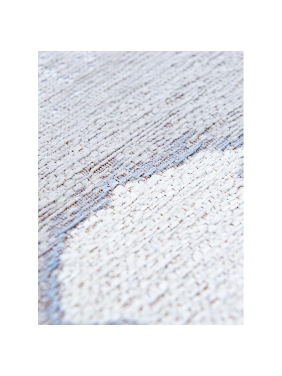 Teppich Iode mit abstraktem Muster, 100 % Polyester, Hellblautöne, B 80 x L 150 cm (Grösse XS)