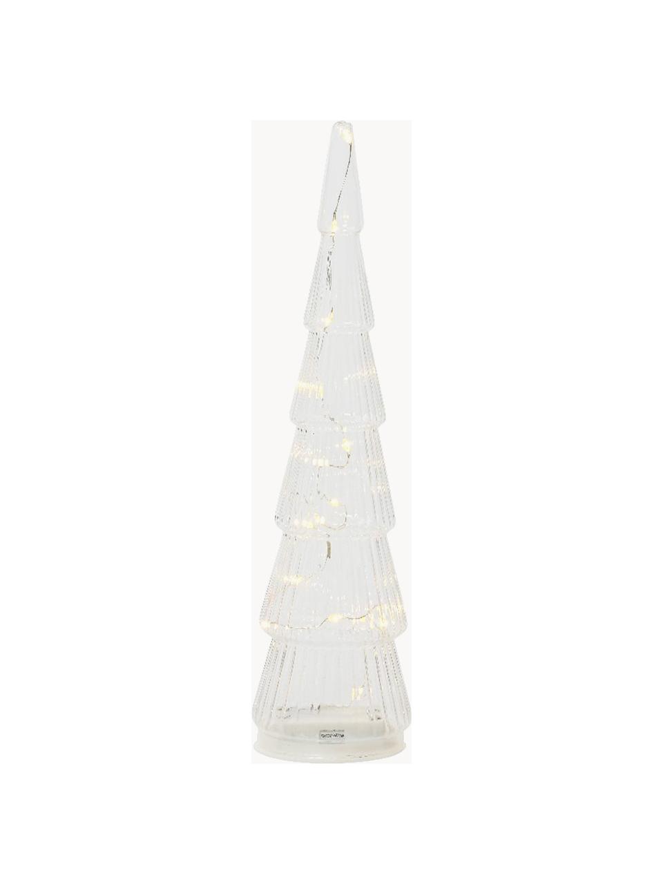 Batteriebetriebene LED-Weihnachtsbäume Cristal mit Timerfunktion, 3er-Set, Glas, Transparent, Ø 9 x H 35 cm