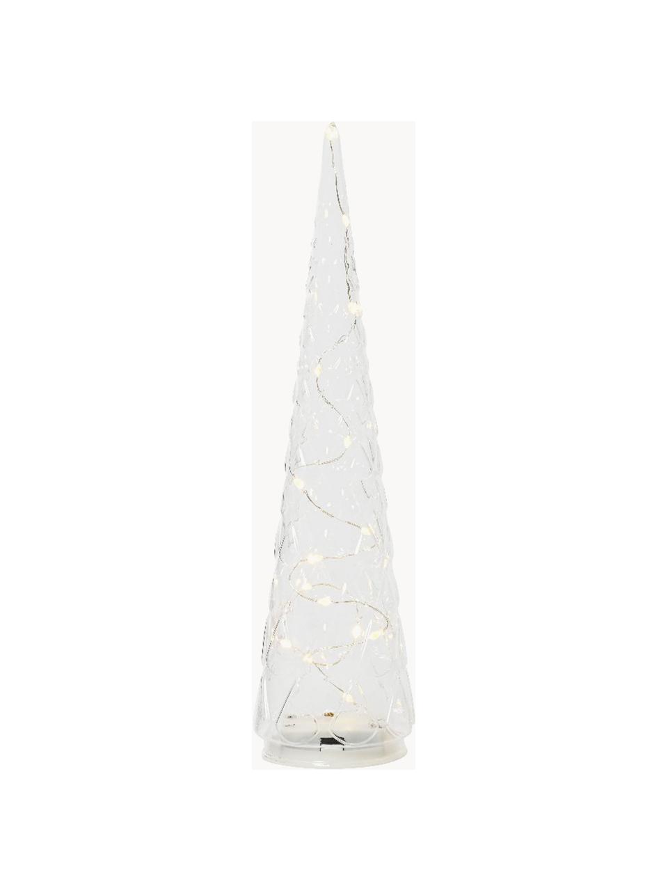 Batteriebetriebene LED-Weihnachtsbäume Cristal mit Timerfunktion, 3er-Set, Glas, Transparent, Ø 9 x H 35 cm