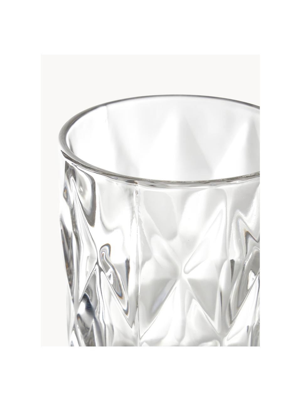 Bicchieri con motivo strutturato Colorado, 4 pz, Vetro, Trasparente, Ø 8 x Alt. 13 cm, 310 ml