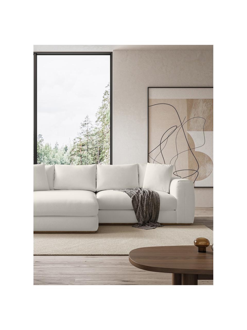 Ecksofa Vienna (4-Sitzer), Bezug: 100 % Polyester Der strap, Webstoff Beige, B 284 x T 170 cm, Eckteil links