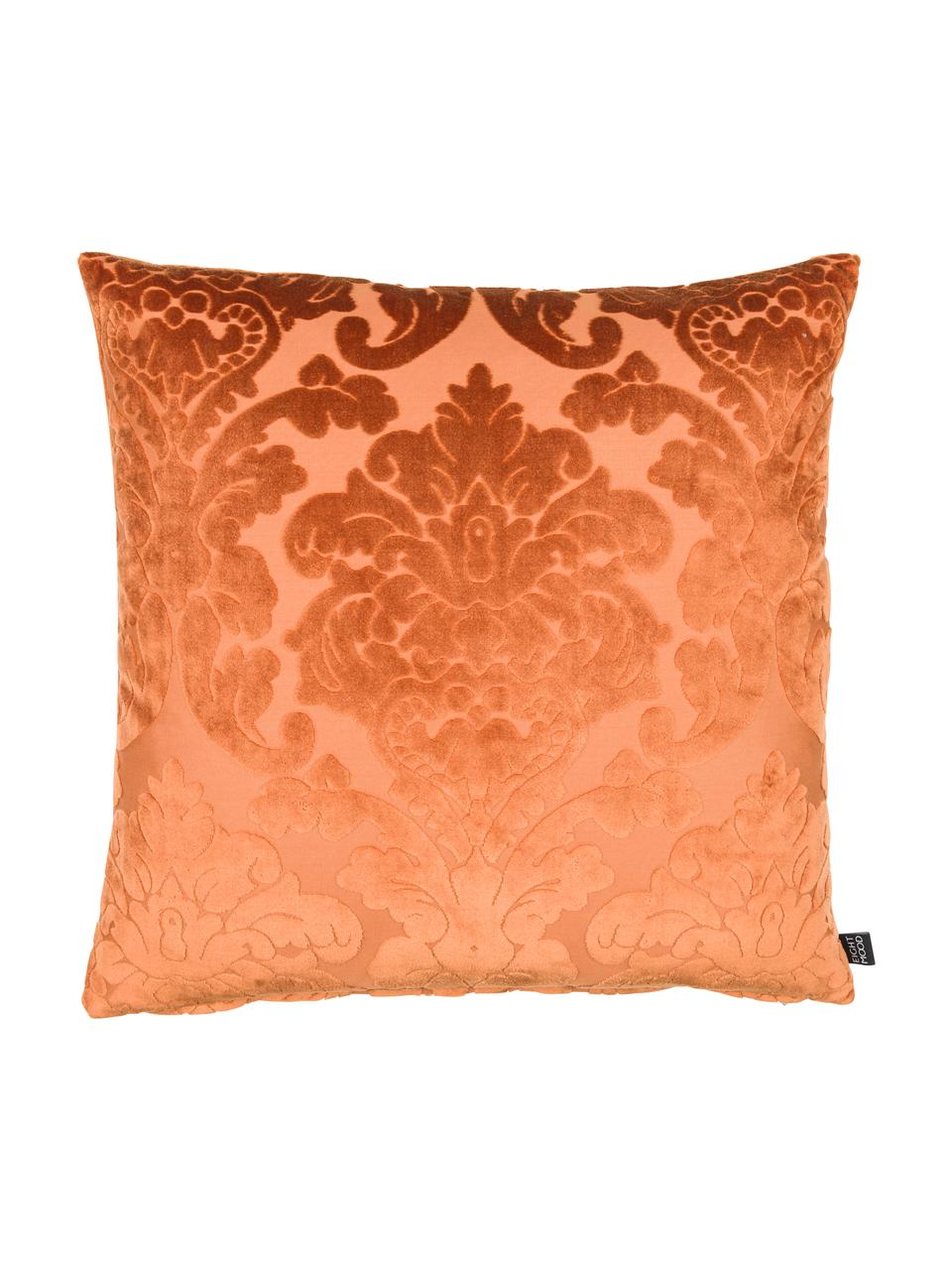 Poduszka z aksamitu z wypełnieniem Chateau, Pomarańczowy, S 50 x D 50 cm