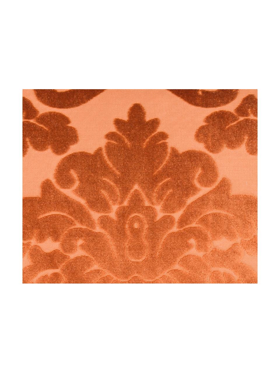 Samt-Kissen Chateau mit Ornamenten, mit Inlett, Bezug: Polyestersamt, Orange, 50 x 50 cm