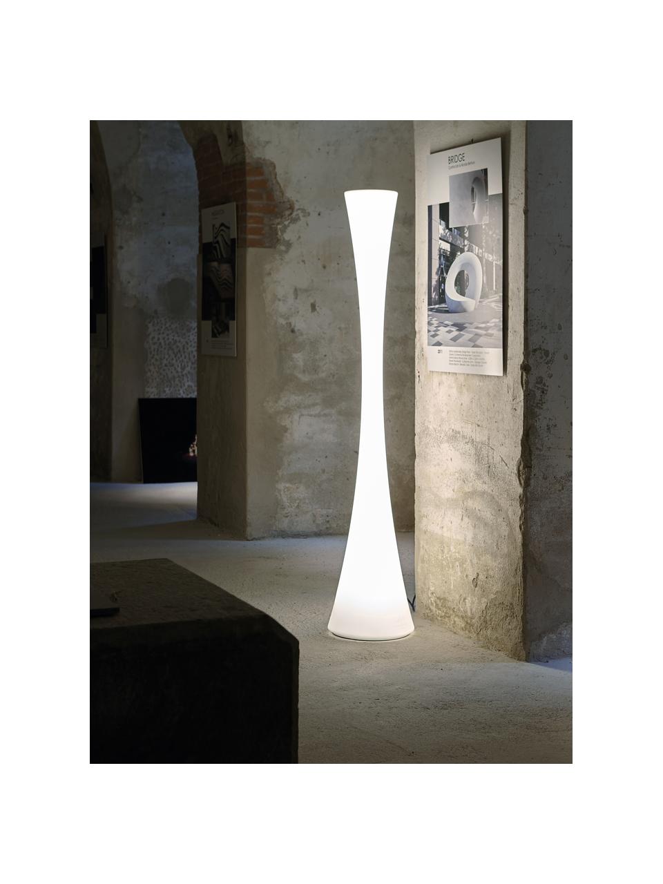 Grosse dimmbare Outdoor Stehlampe Biconica mit Fernbedienung, Kunststoff, Weiss, H 195 cm