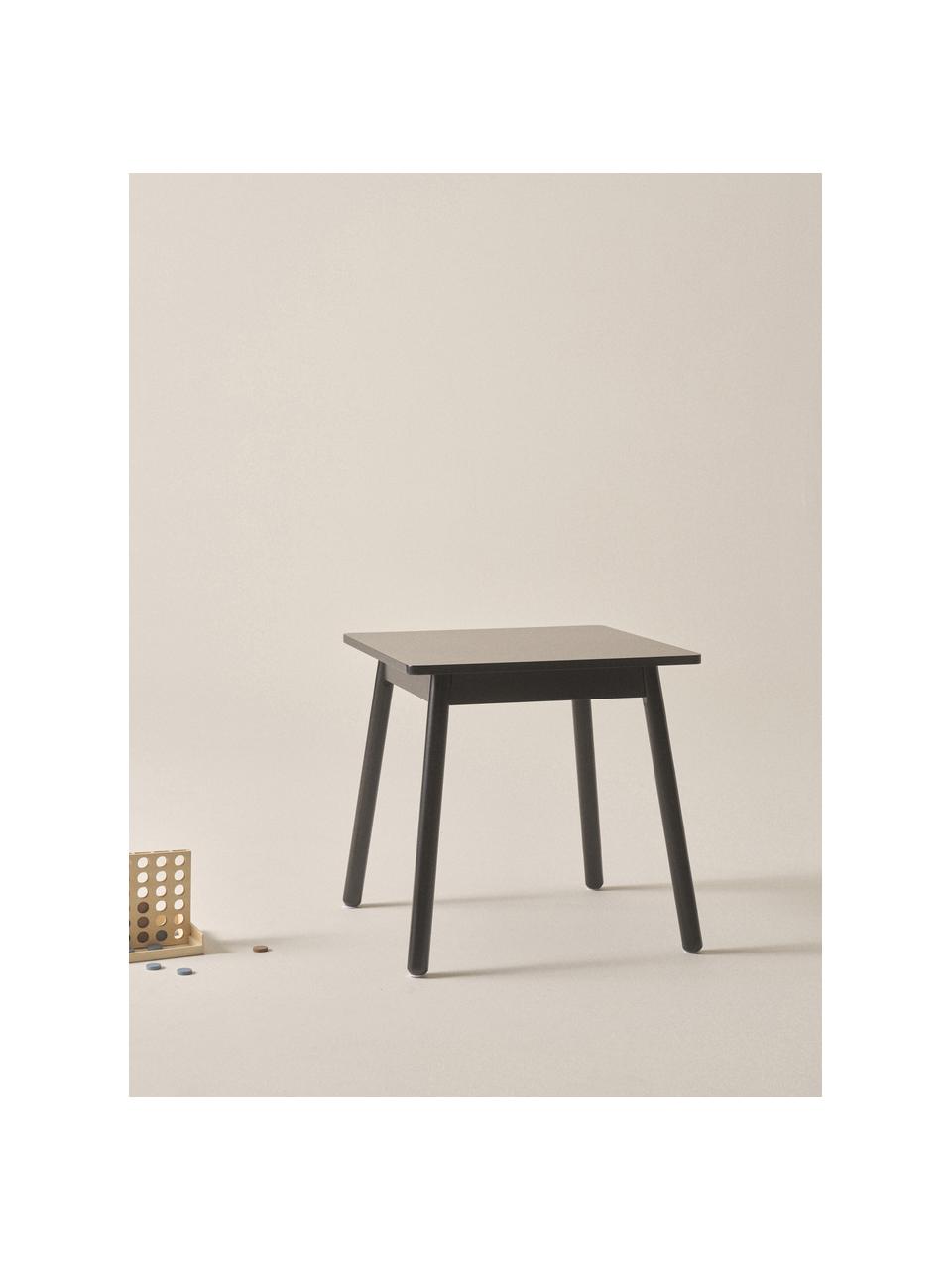 Tavolo per bambini in legno nero Kinna, Legno di pino, pannello di fibra a media densità (MDF), Nero, Larg. 50 x Alt. 50 cm