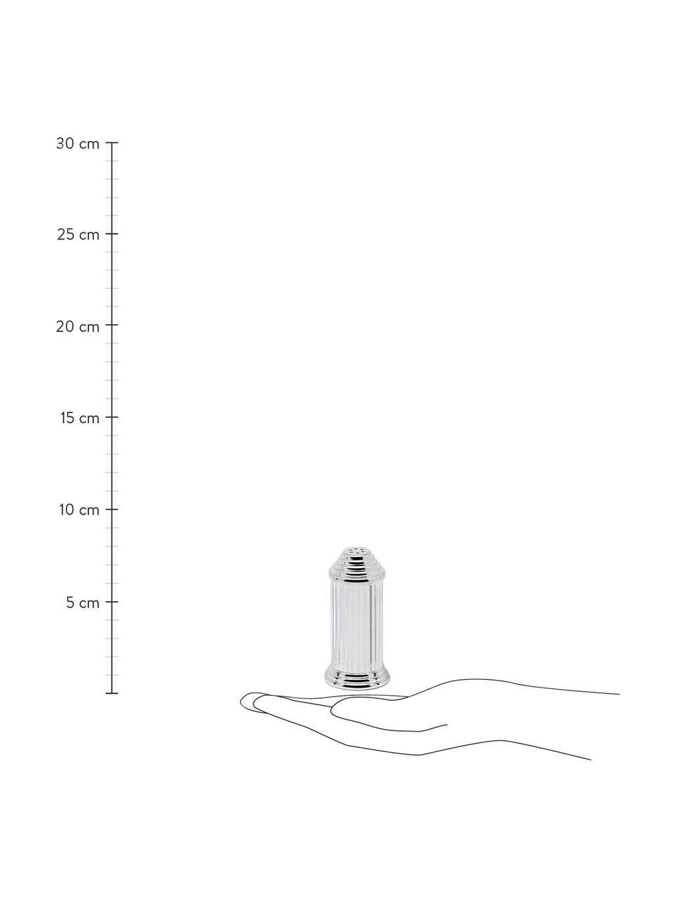 Sada postříbřených solničky a pepřenky Greca, 2 díly, Postříbřená ocel, Stříbrná, Ø 4 cm