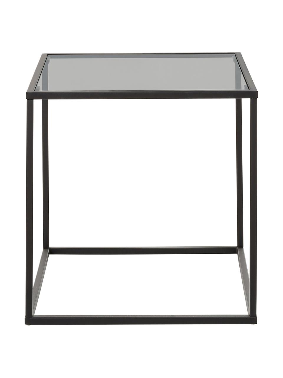 Odkládací stolek se skleněnou deskou Maya, Černá, transparentní, černá, Š 45 cm, V 50 cm