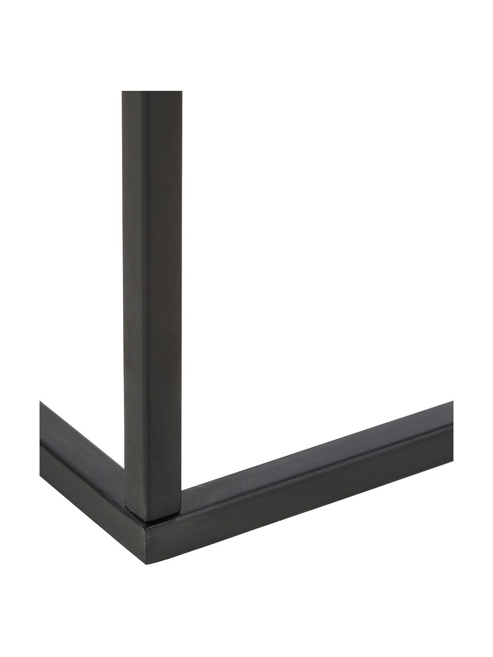 Mesa auxiliar Maya, tablero de vidrio, Tablero: vidrio laminado, Estructura: metal con pintura en polv, Negro transparente, negro, An 45 x Al 50 cm