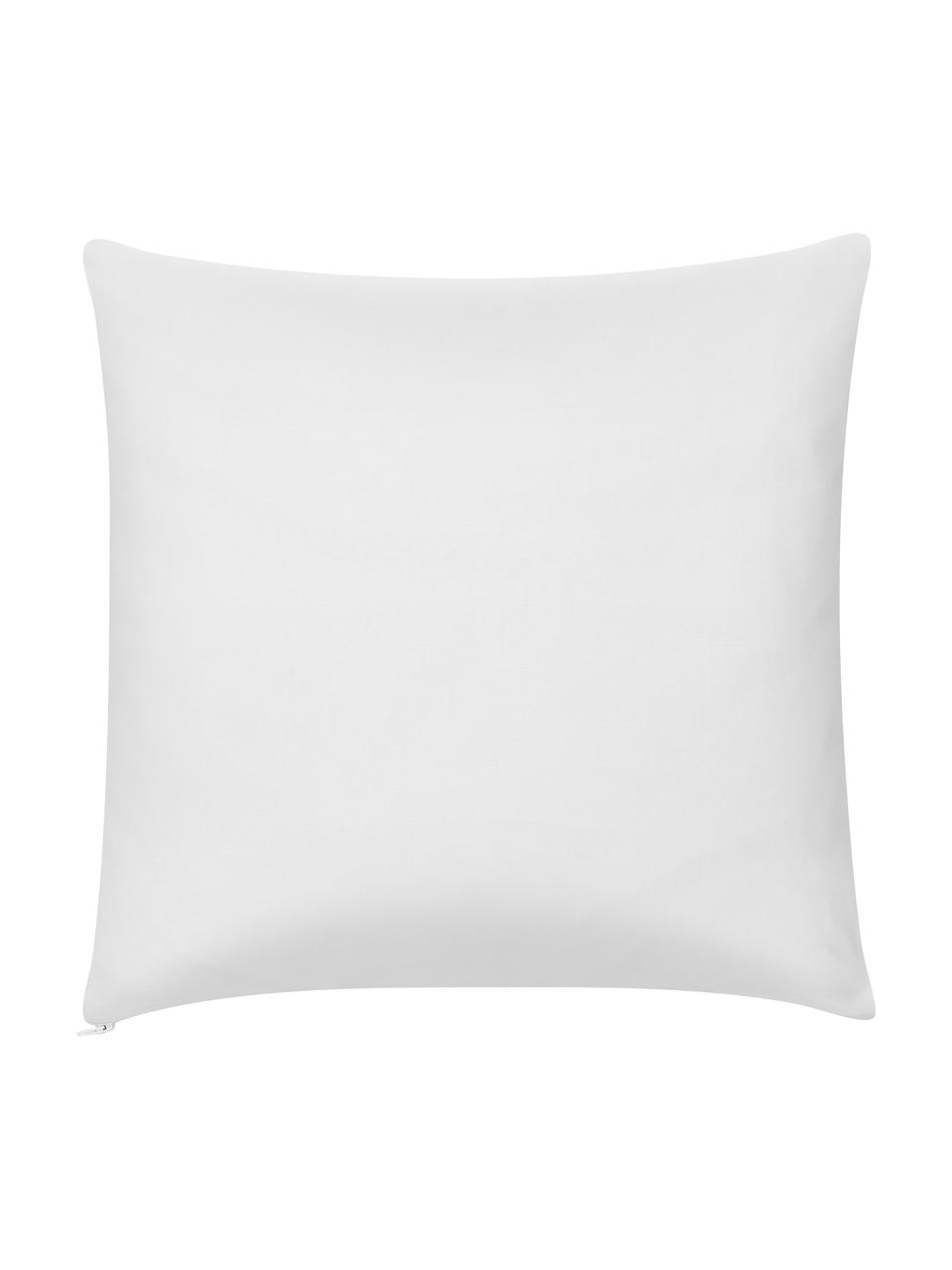 Housse de coussin 45x45 en coton motif graphique Bram, 100 % coton, Blanc, vert sauge, larg. 45 x long. 45 cm