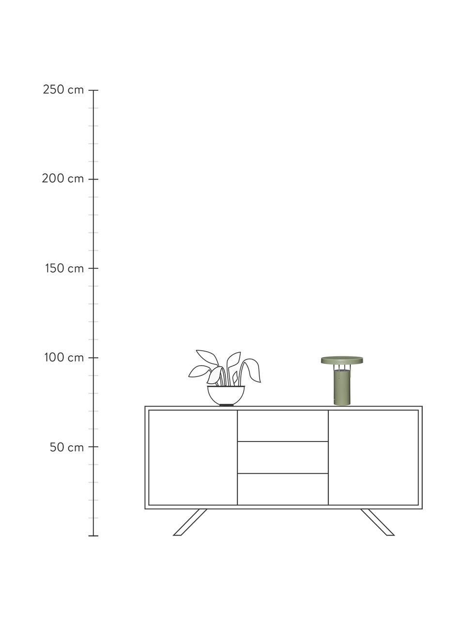 Lampada da tavolo da esterno a LED dimmerabile con funzione touch Bring Me, Acciaio rivestito, Verde, Ø 25 x Alt. 28 cm