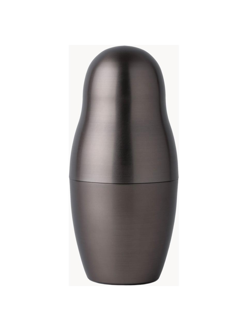 Cocktail shaker Matrioska, Aluminium, enduit, Gris foncé, Ø 9 x haut. 18 cm