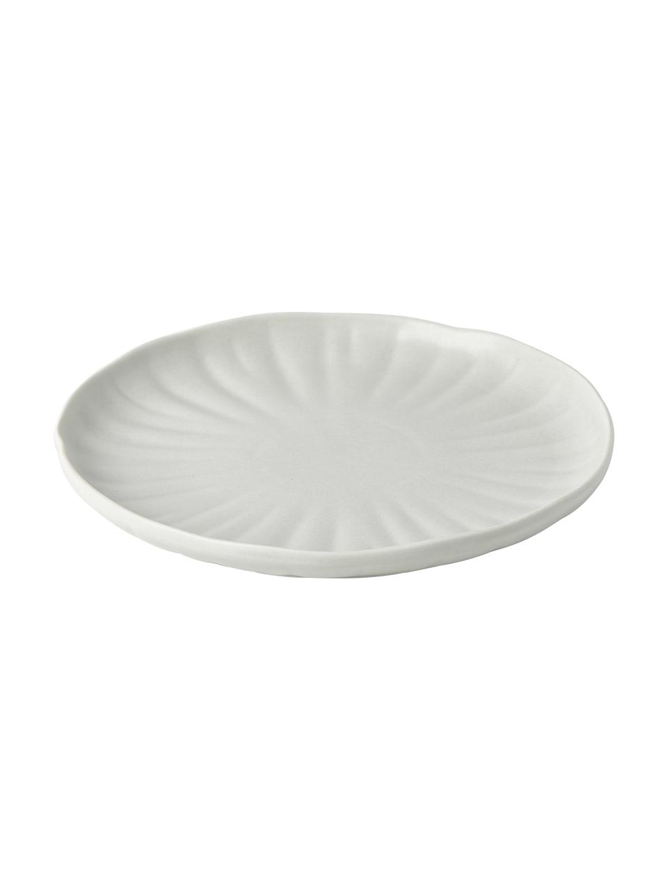 Assiettes plates en porcelaine mate Sali, 4 pièces, Porcelaine, Gris clair, Ø 27 x haut. 3 cm