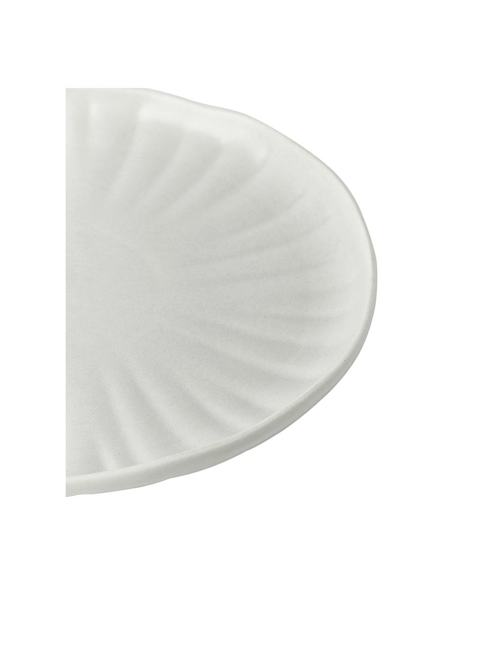 Assiettes plates en porcelaine relief Sali, mat, 4 pièces, Porcelaine, Gris clair, Ø 27 x haut. 3 cm
