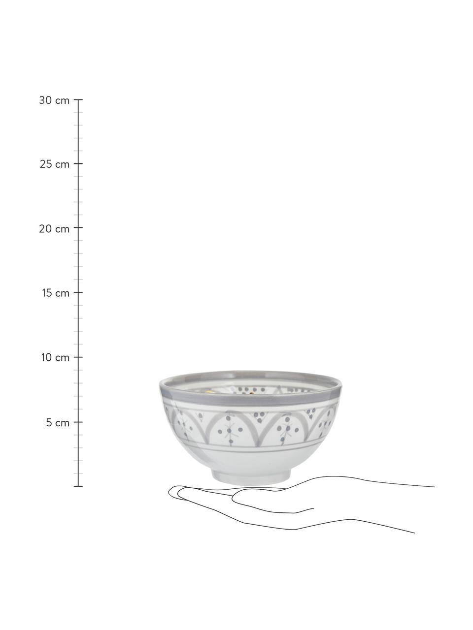 Ručne vyrobená miska v marockom štýle Beldi, Ø 15 cm, Keramika, Svetlosivá, krémová, zlatá, Ø 15 x V 9 cm