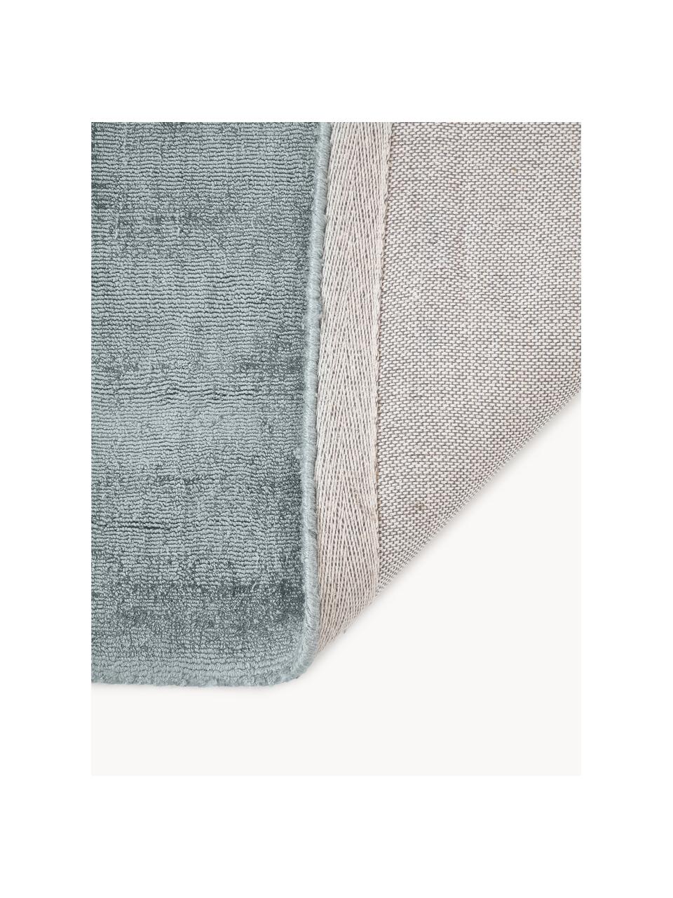 Tapis en viscose tissé main Jane, Gris-bleu, larg. 200 x long. 300 cm (taille L)