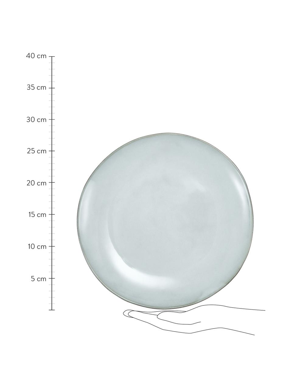 Assiette plate rustique en grès Thalia, 2 pièces, Grès cérame, Bleu-gris, Ø 28 x haut. 3 cm