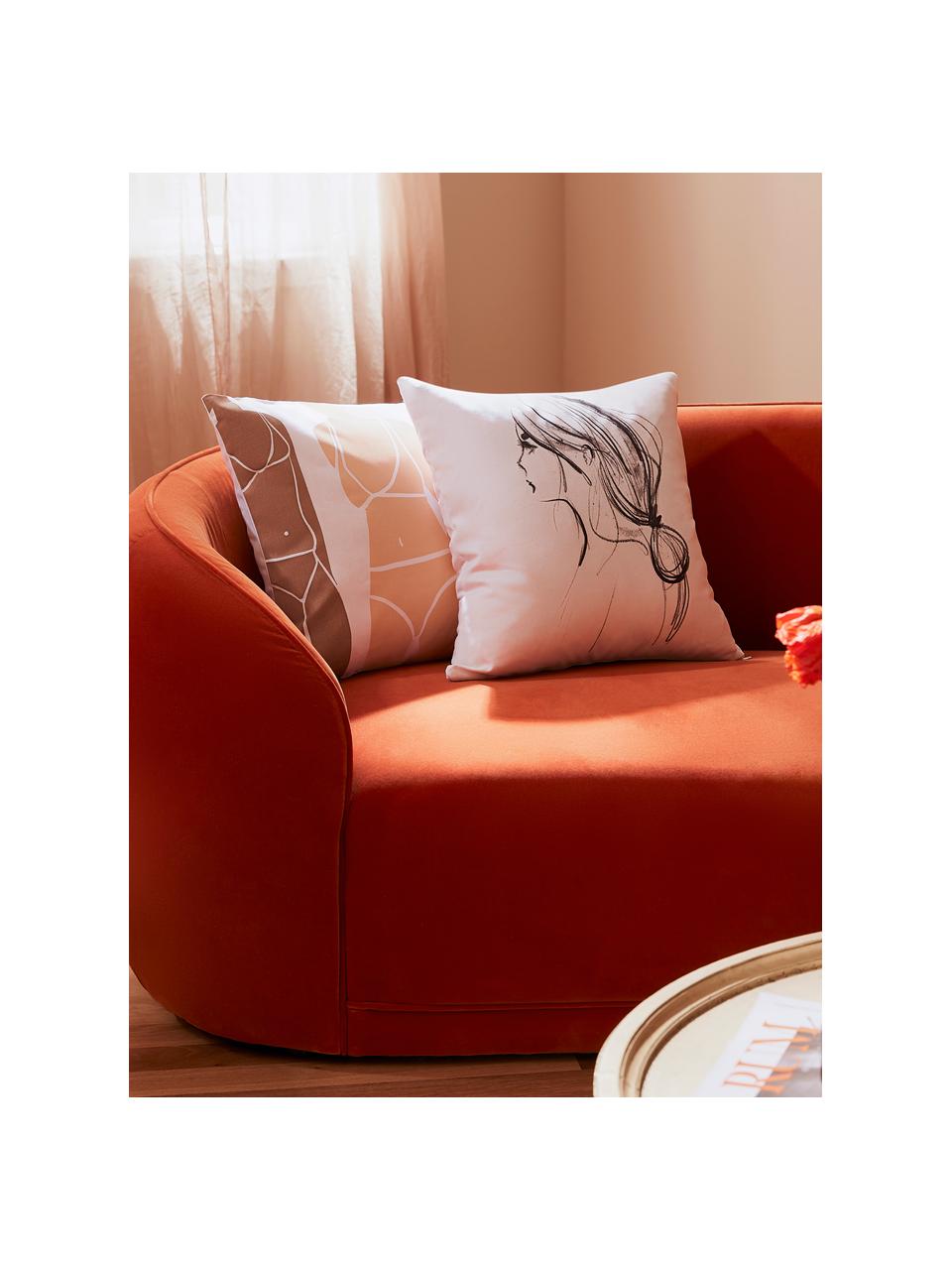 Poszewka na poduszkę Ponytail od Kery Till, 100% bawełna, Biały, czarny, S 40 x D 40 cm