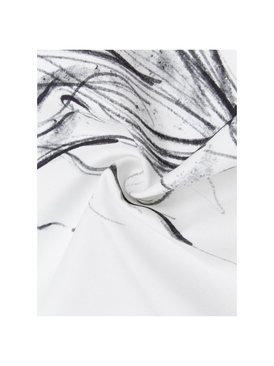 Design kussenhoes Ponytail van Kera Till, 100% katoen, Wit, zwart, 40 x 40 cm