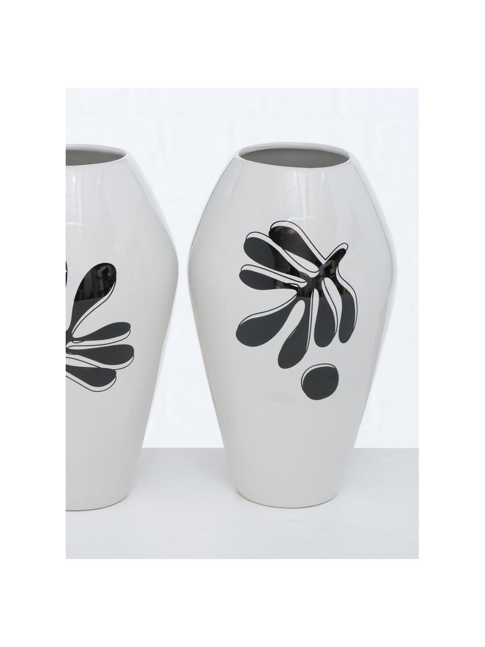 Vase design Matty, 2 élém., Blanc, noir