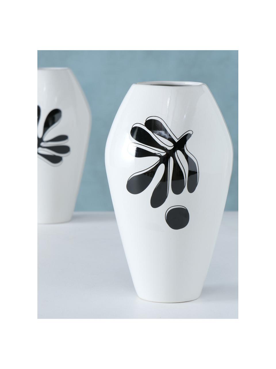 Vase design Matty, 2 élém., Blanc, noir