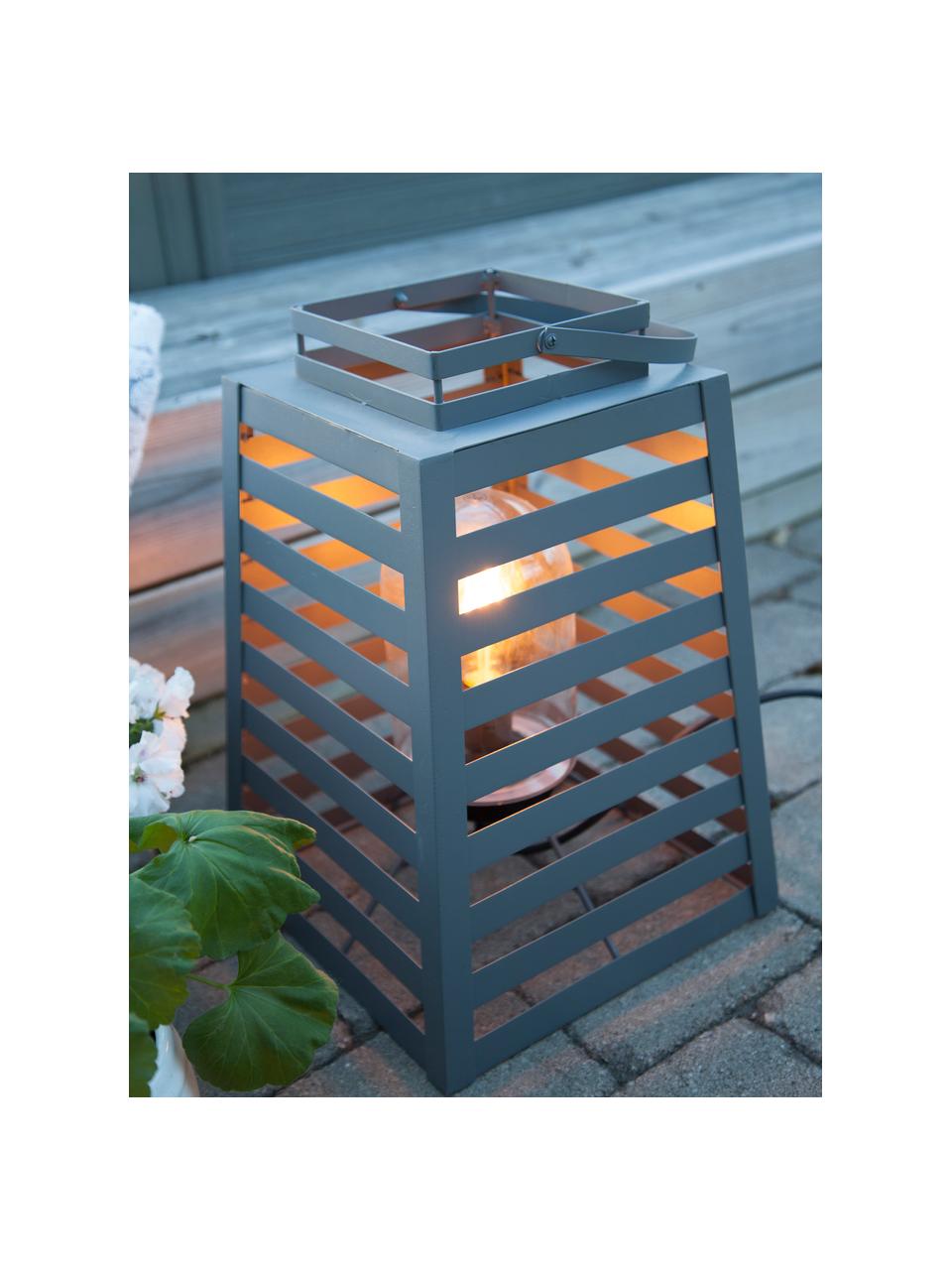 Vloerlamp Yankton met stekker, Lamp: gepoedercoat metaal, Diffuser: glas, Grijs, B 30 x H 60 cm