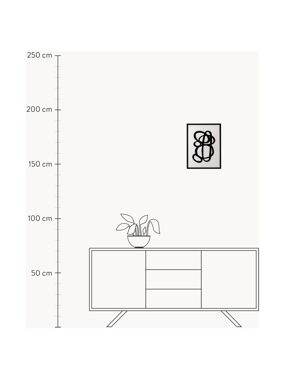 Ingelijste digitale print Doris, Lijst: grenenhout, Afbeelding: digitale afdruk op papier, Zwart, wit, B 32 x H 42 cm