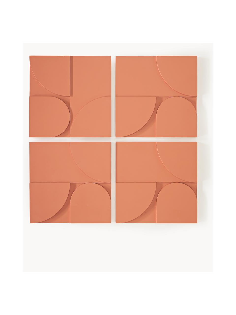 Sada nástěnných dekorací Massimo, 4 díly, MDF deska (dřevovláknitá deska střední hustoty), Terakotová, Š 80 cm, V 80 cm
