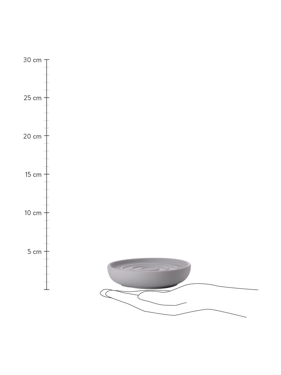 Portasapone in porcellana Nova One, Porcellana, Grigio chiaro, Ø 11 x Alt. 3 cm