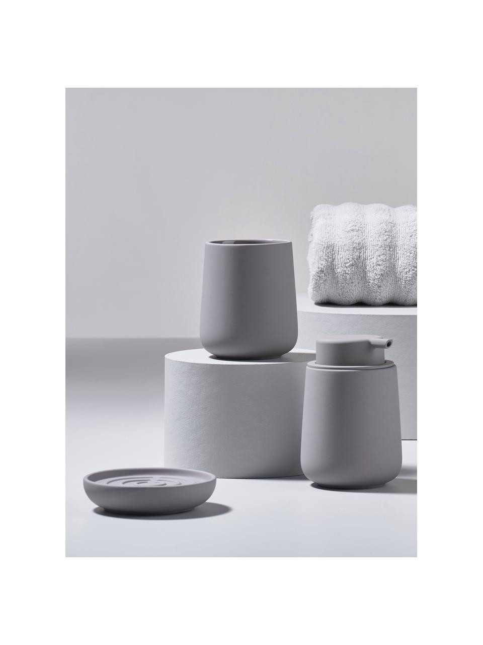 Porte-savon en porcelaine Nova One, Porcelaine, Gris clair, Ø 11 cm