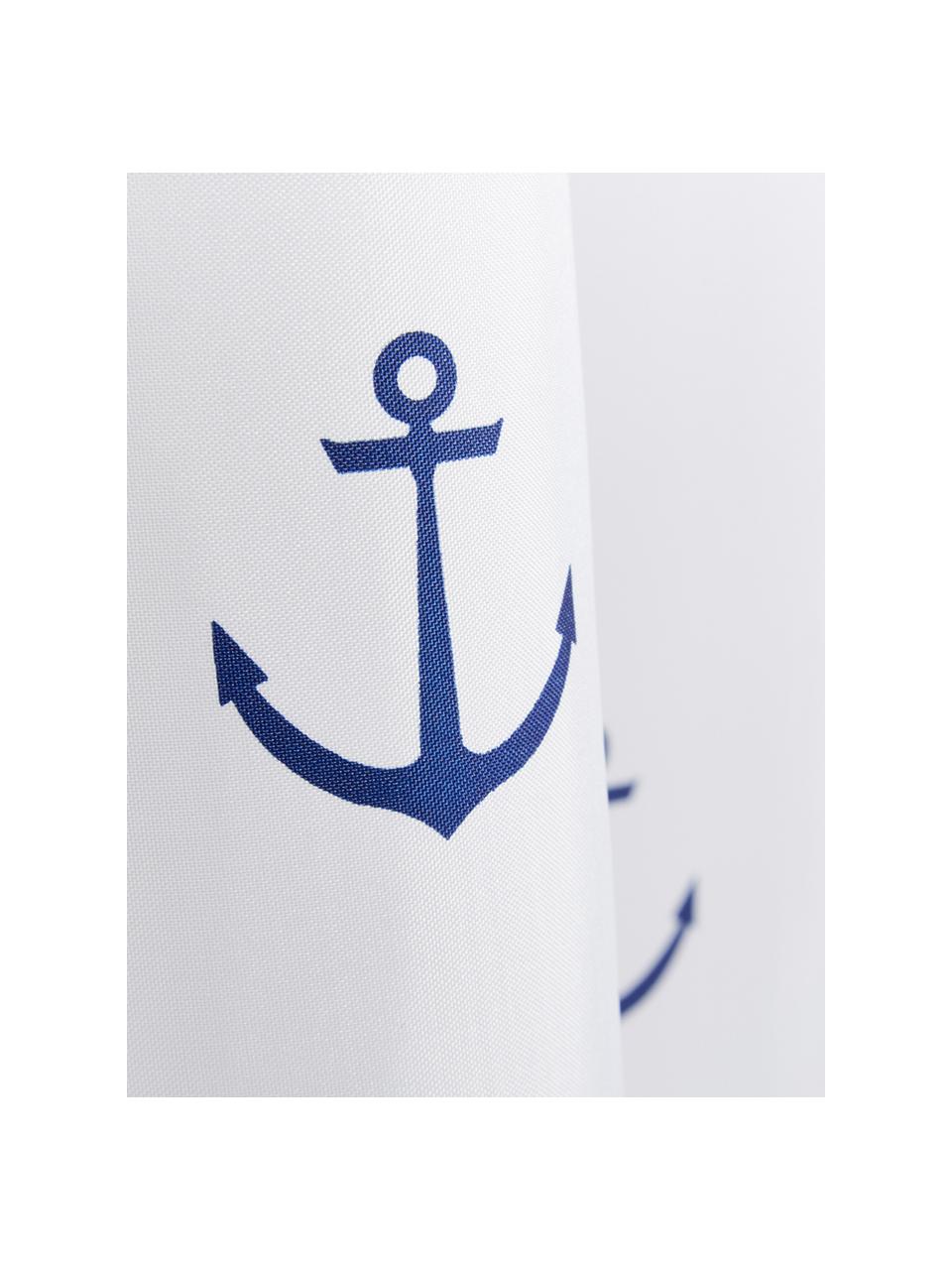 Sprchový závěs s potiskem kotev Anchor, 100 % polyester
Vodoodpudivý, není nepromokavý, Bílá, modrá, Š 180 cm, D 200 cm