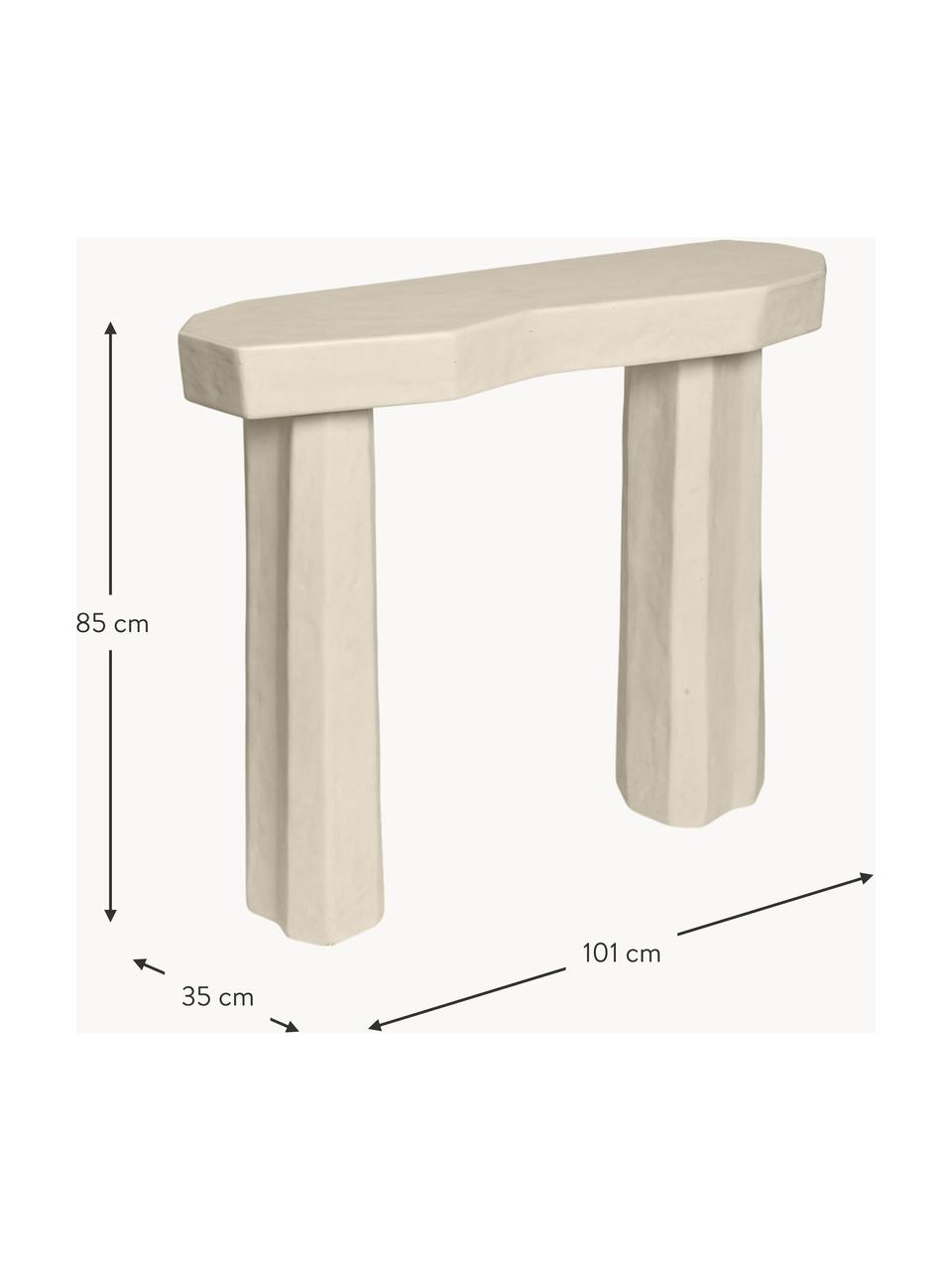 Konsola z betonu Staffa, Beton wzmocniony włóknem szklanym, Złamana biel, matowy, Ø 101 x W 85 cm