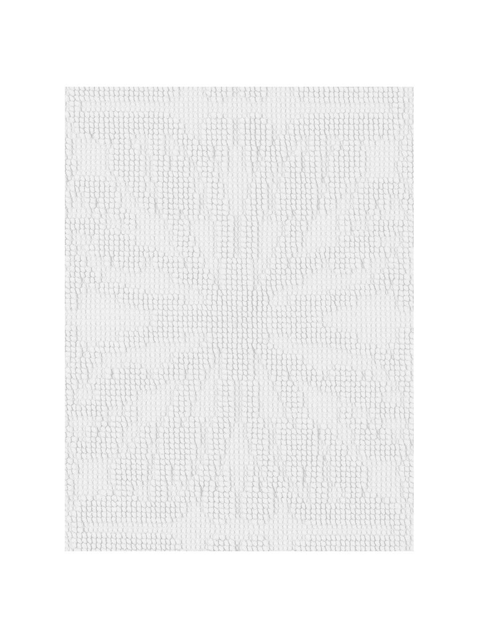 Baumwoll-Badvorleger Hammam mit Hoch-Tief-Muster, 100% Baumwolle, Weiß, B 60 x L 80 cm