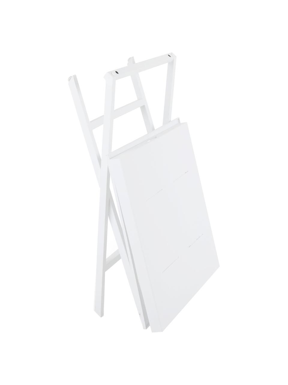 Table d'appoint blanche pliante Vero, Aluminium, enduit, Blanc, mat, larg. 60 x haut. 70 cm