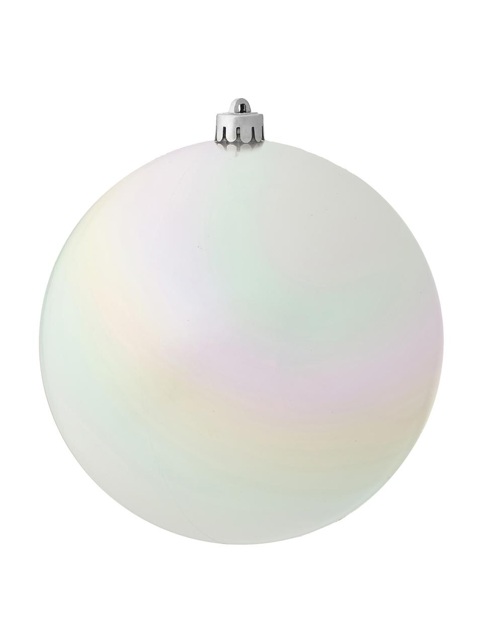 Boule de Noël incassable Stix, Plastique robuste, Blanc, multicolore, Ø 14 cm, 2 pièces