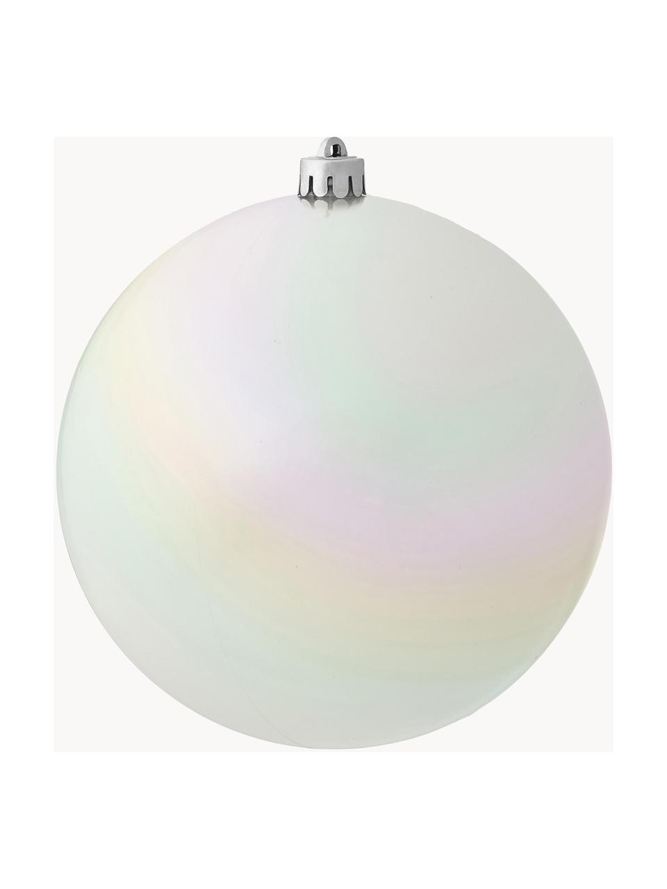 Boule de Noël incassable Stix, Plastique robuste, Blanc, multicolore, Ø 14 cm, 2 pièces