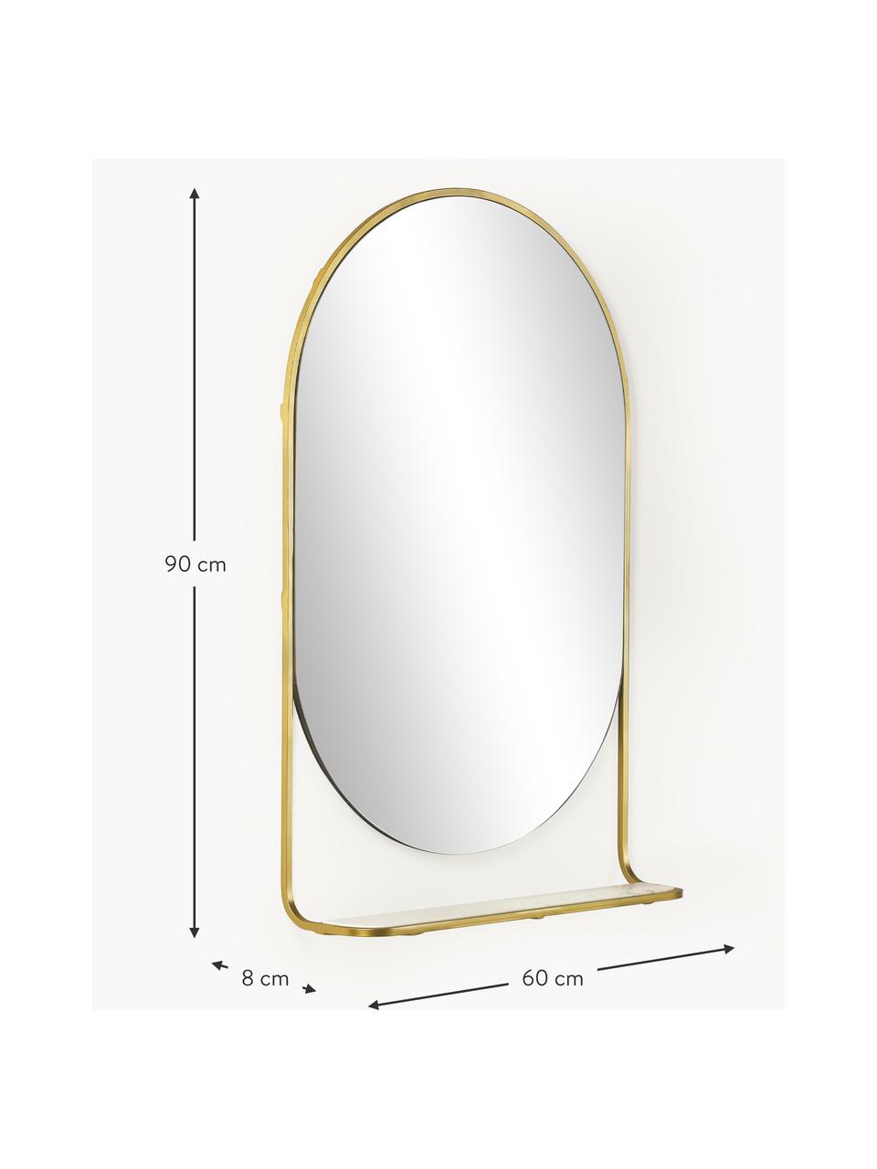 Espejo de pared ovalado Verena, Espejo: cristal, Dorado, An 60 x Al 90 cm